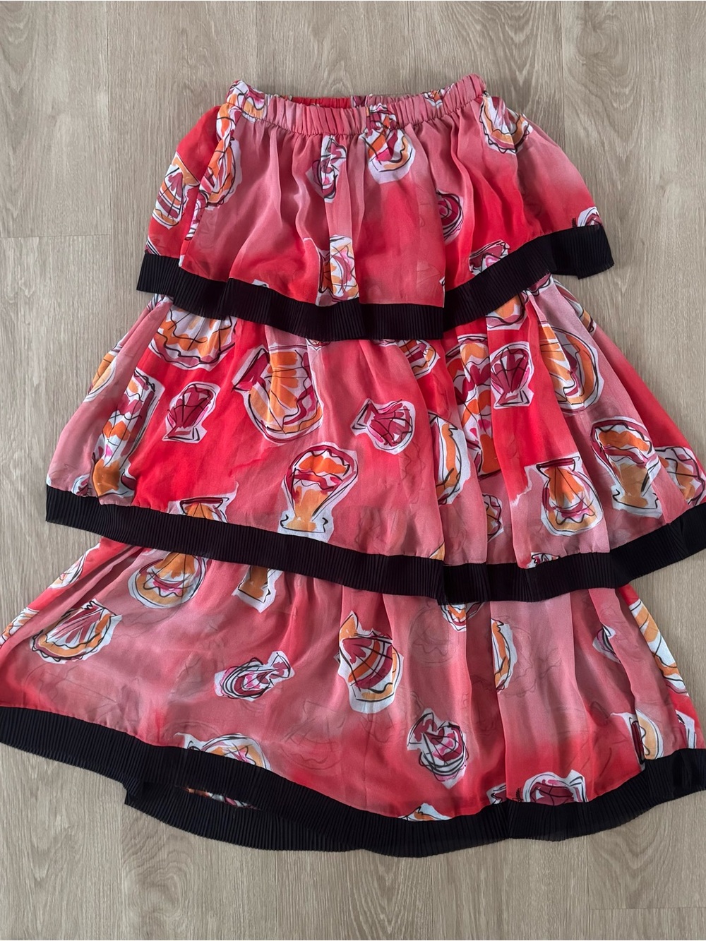 Save The Queen Bright Pink Floral-Trim Skirt
